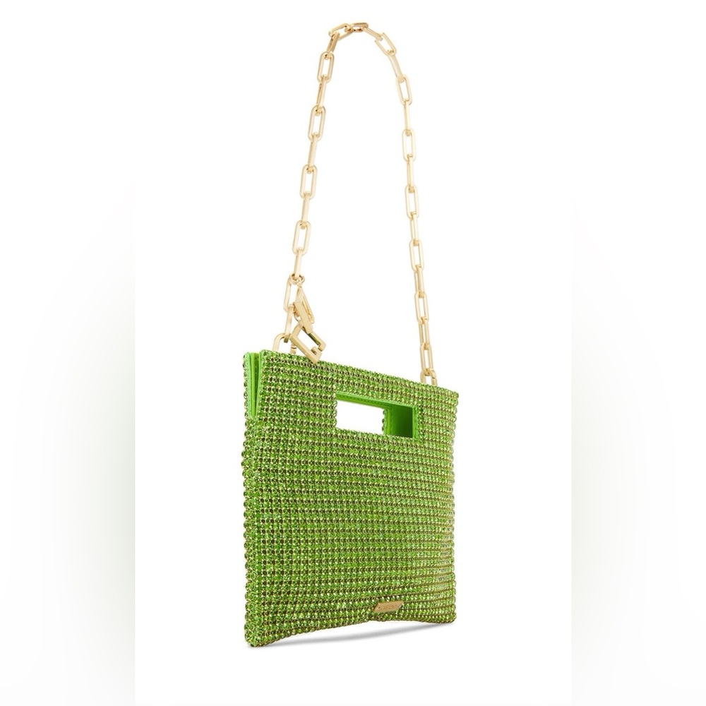 Cult Gaia Green Clutch with Gold Chain